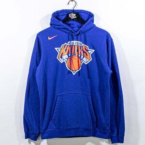 New York Knicks Nike Swoosh Hoodie Sweatshirt NBA Basketball Medium Y2K